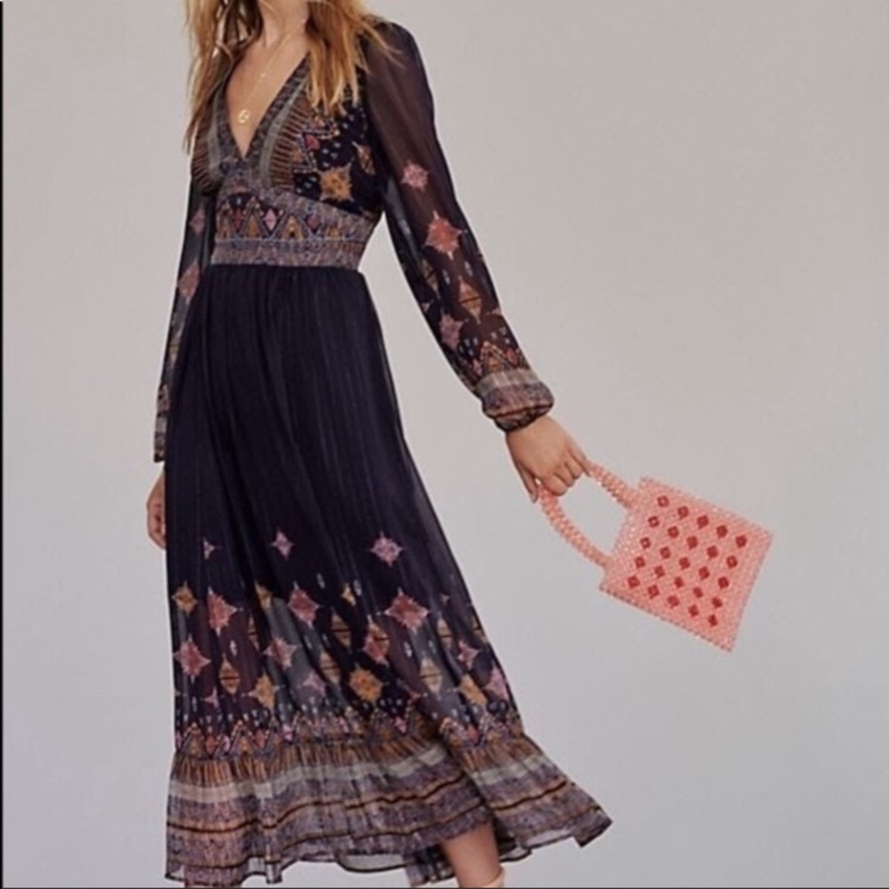 NWT Free People mini beaded tote bag Pink